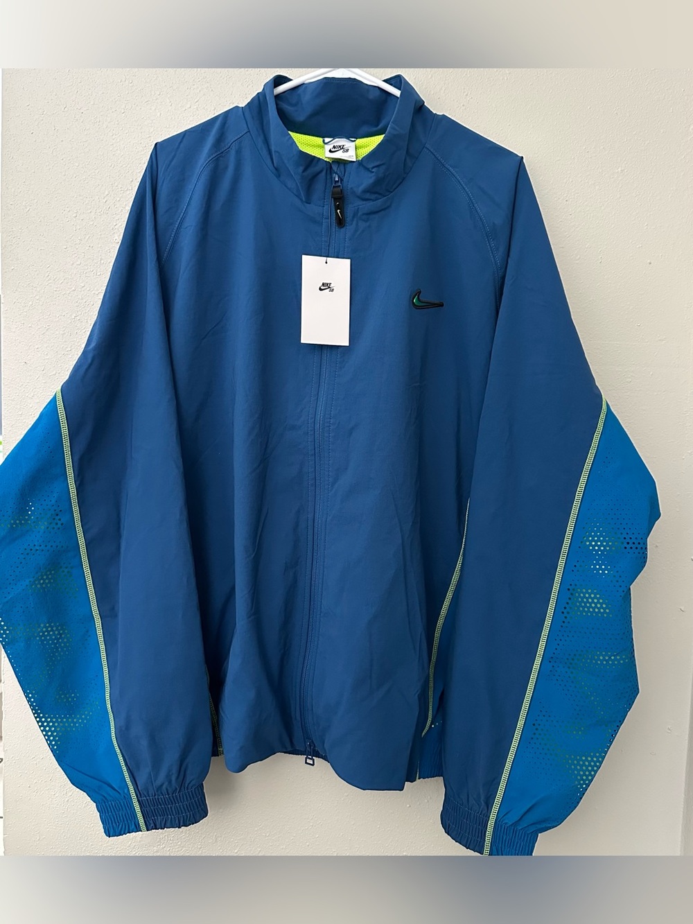 Nike SB Ishod Track Jacket Lightweight Court Blue Green Mens Size 2XL IF0438-476
